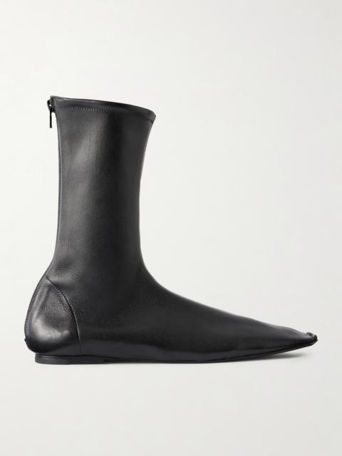 KHAITE Marlene Leather Ankle Boots