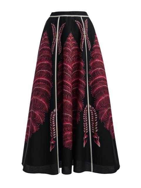 GIAMBATTISTA VALLI Printed Silk Poplin Maxi Skirt multi
