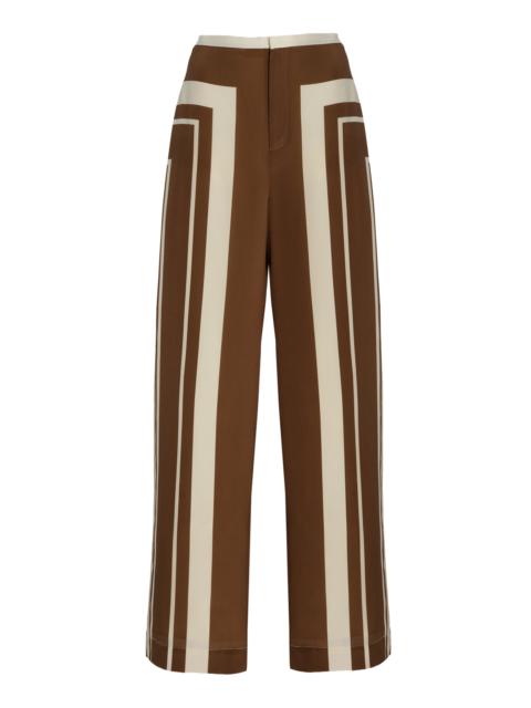 SIR. Exclusive Pietra Silk Straight-Leg Pants brown