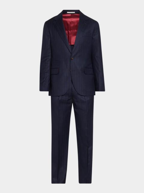 Brunello Cucinelli Men's Wool Chalk Stripe Two-Piece Suit