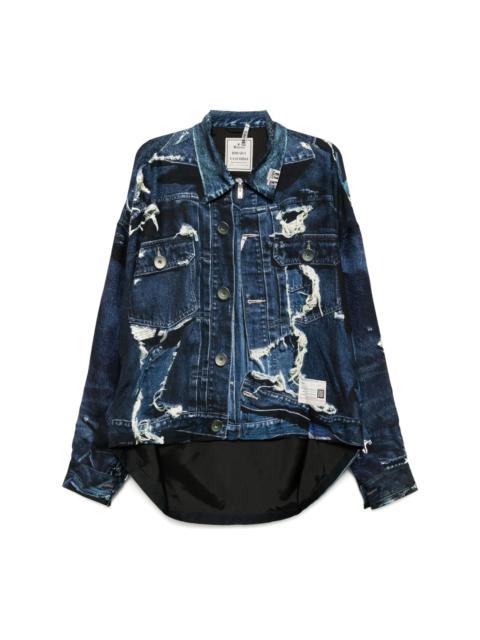 graphic-print shirt jacket