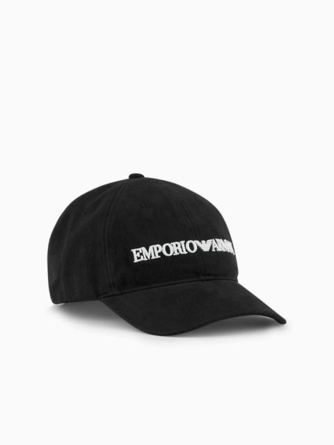 Baseball cap with embossed Emporio Armani embroidery