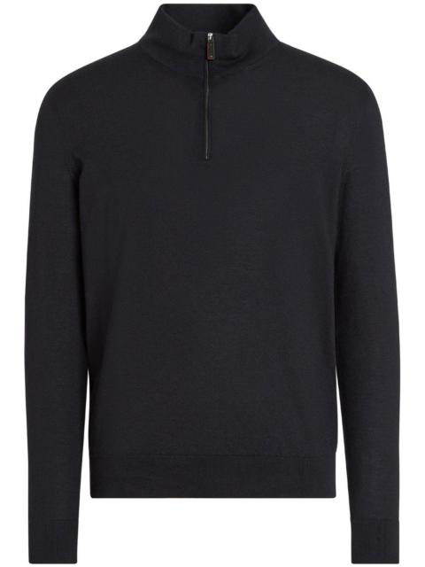 ZEGNA mock-neck half-zip jumper