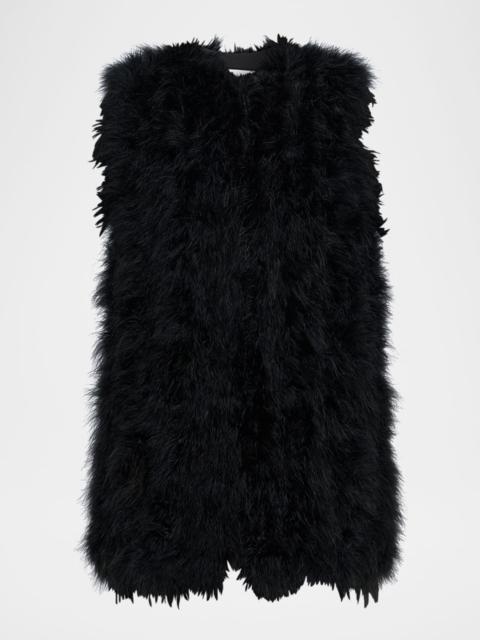 Yves Salomon Cropped Feather Gilet