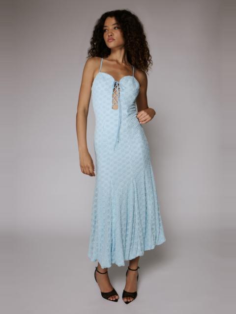 BARDOT Delaney Lace Midi Dress In Soft Blue