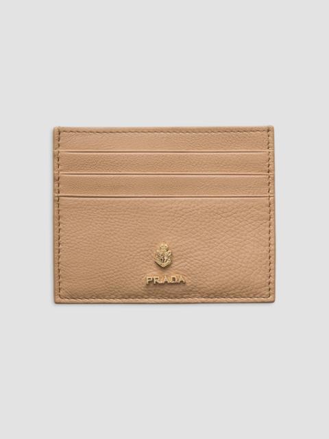 Prada Women's Leather Card Holder - Beige Khaki