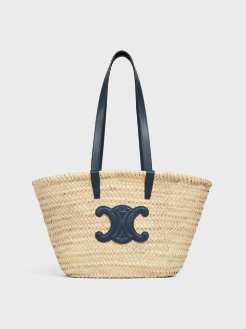 CELINE Medium Triomphe Celine Classic Panier in Palm Leaves and Calfskin