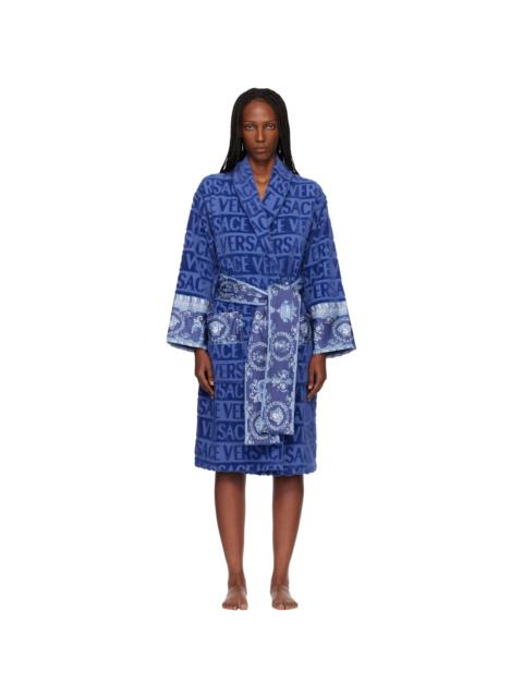 VERSACE Blue 'I Heart Baroque' Bathrobe