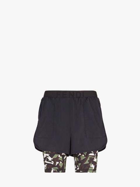 FENDI Black tech fabric shorts