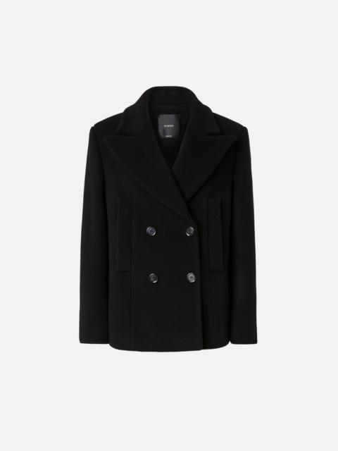 PINKO SHORT DOUBLE-BREASTED CLOTH PEA COAT