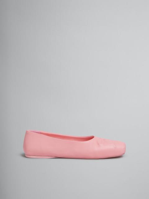 Marni PINK LEATHER SEAMLESS BALLET FLAT