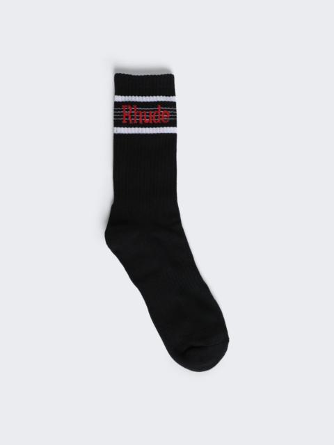 Rhude Speed Stripe Socks Black and Red