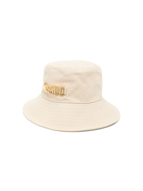 Moschino logo-lettering cotton bucket hat