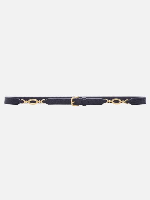 FRAME Jewelry Detail Waist Belt in Espresso Croc