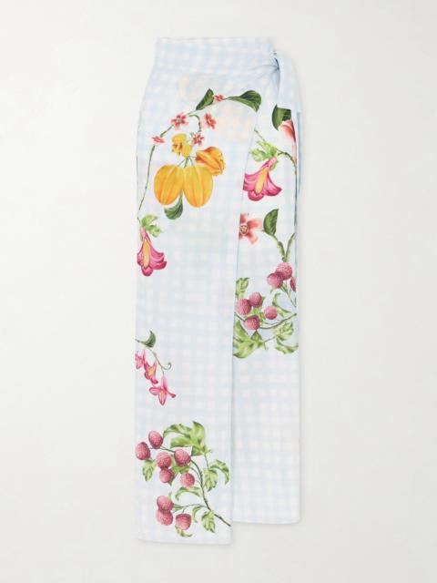 Agua by Agua Bendita Lavanda Printed Cotton And Silk-blend Voile Pareo