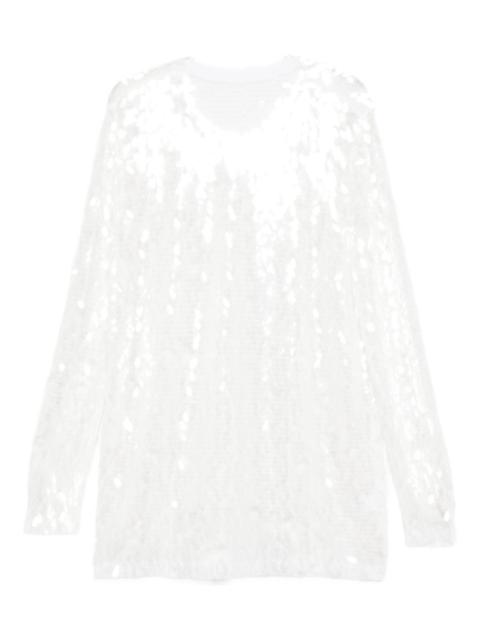 NORMA KAMALI sequined crew-neck mini dress