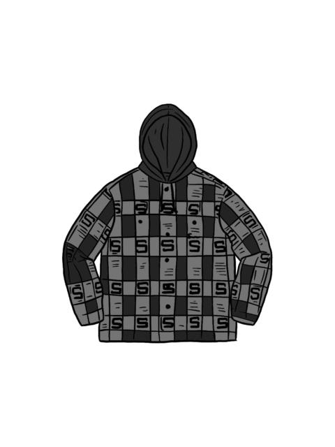 Supreme Supreme Hooded Shadow Plaid Shirt Dusty Black