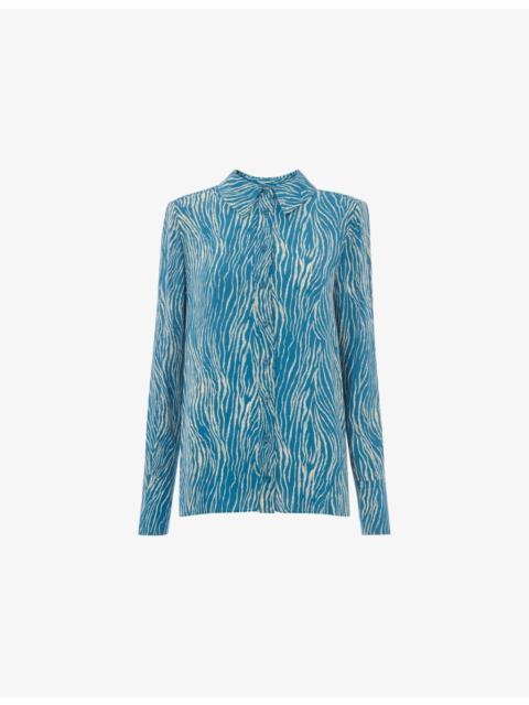WHISTLES Zebra-Print Button-Through Woven Shirt