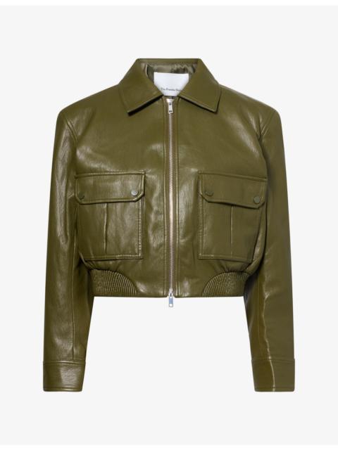 The Frankie Shop Val Elasticated-Hem Faux-Leather Jacket