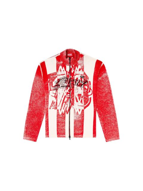 Diesel Orange K-Oakland-Zip Sweater | REVERSIBLE