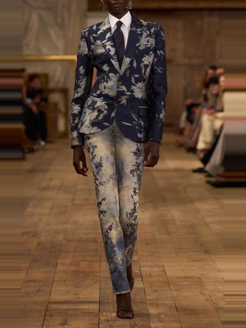 Parker Linen Jacquard Blazer blue