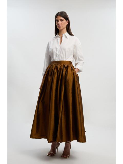 KAREN MILLEN Taffeta Woven Maxi Skirt
