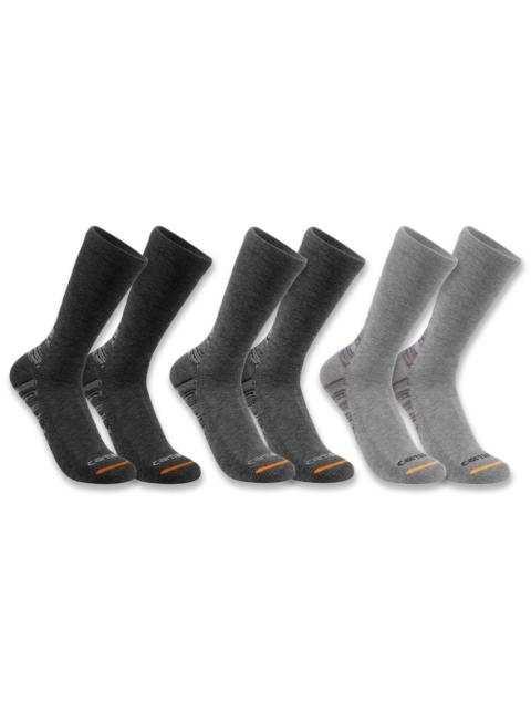 Carhartt Midweight Synthetic-Cotton Blend Crew Sock 3-Pack