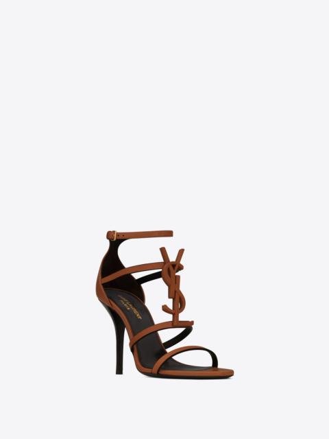 SAINT LAURENT cassandra sandals in smooth vegetable-tanned leather