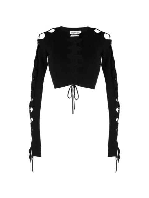 Monse lace-up detail cropped jumper