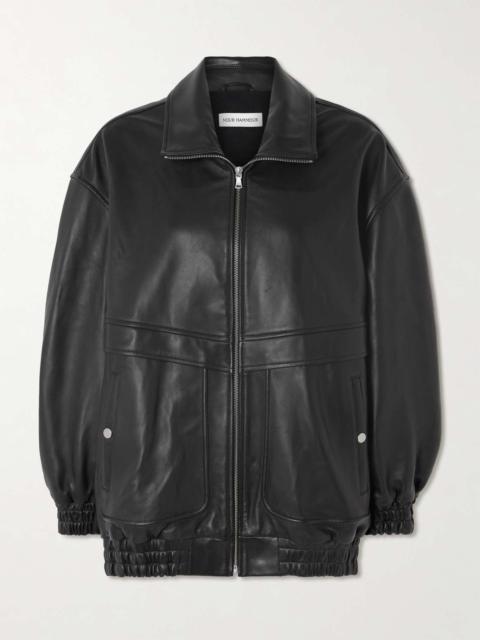 NOUR HAMMOUR Beck oversized leather jacket Black