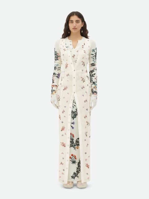 Bottega Veneta Wool Flowers Long Dress
