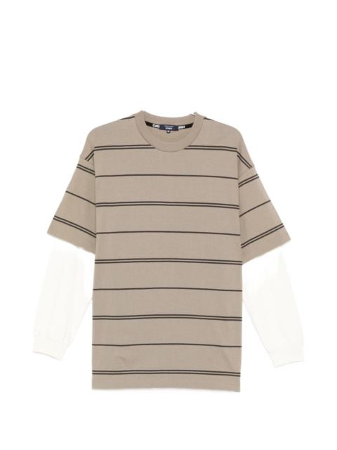 Comme des Garçons Homme stripe-pattern layered T-shirt