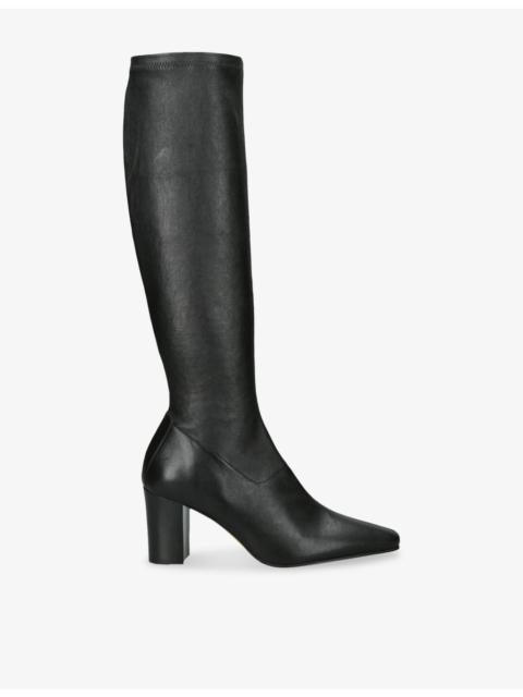 JUDE Memo Leather Heeled Knee-Hight Boots