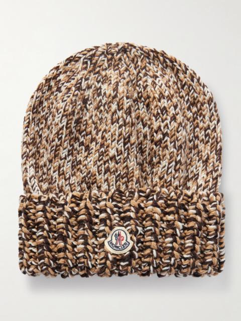 Moncler Appliquéd Ribbed Wool Beanie