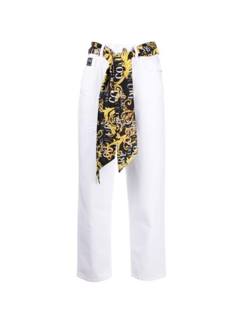 VERSACE JEANS COUTURE scarf-detail straight-leg jeans