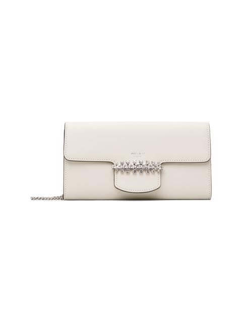 JIMMY CHOO White Bing Wallet Chain Bag