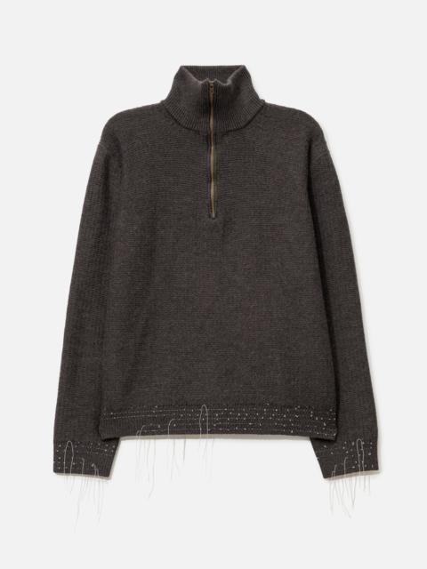 Maison Margiela WOOL QUARTER-ZIP SWEATER