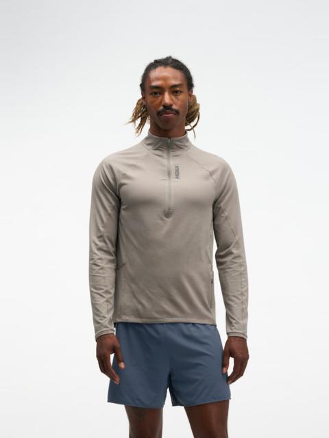 HOKA Men's SkyForm Half Zip in Pebble Grey Htr