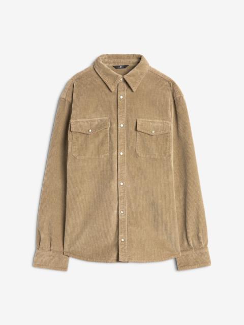 7 For All Mankind Corduroy Overshirt In Silver Mink