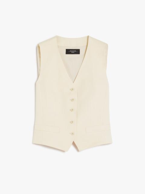 WEEKEND Max Mara PACE Viscose and linen canvas waistcoat