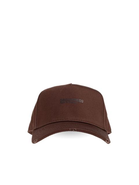DSQUARED2 distressed logo-print baseball cap