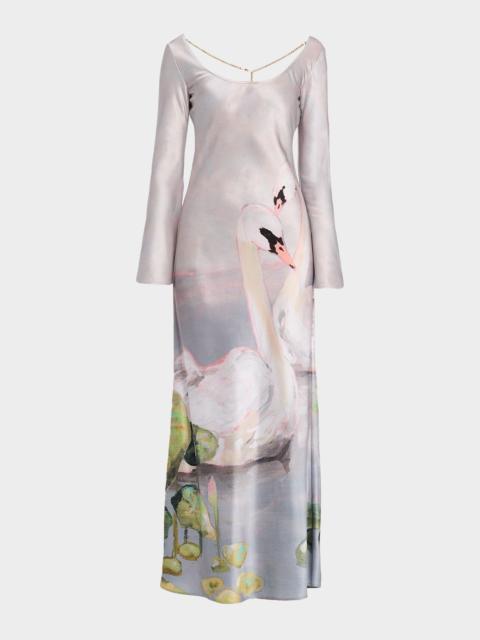 Acler Callaly Satin Maxi Dress