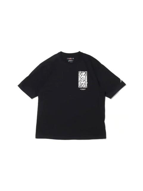 Jordan Men's Jordan Dri-FIT Zion Basketball Sports Printing Knit Round Neck Short Sleeve Black T-Shirt DH05