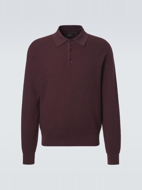 Brioni Cotton, silk and cashmere polo sweater
