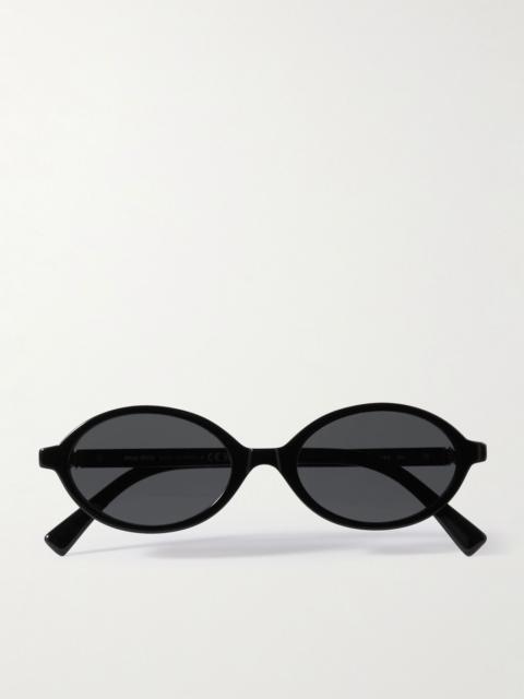 Miu Miu Oval-frame acetate sunglasses Black