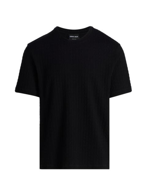 GIORGIO ARMANI Men's Stretch Jersey Crewneck T-Shirt - Solid Black