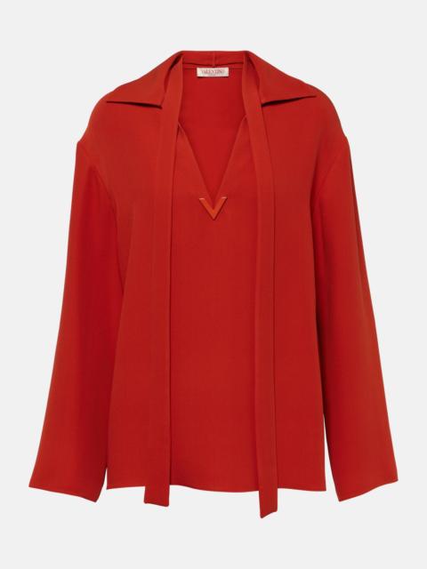 Valentino Tie-neck silk blouse