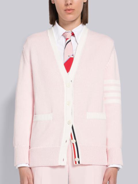 Thom Browne Cotton Jersey Flower 4-Bar V-neck Cardigan