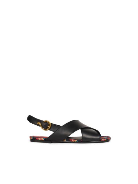 Etro crossover leather sandals