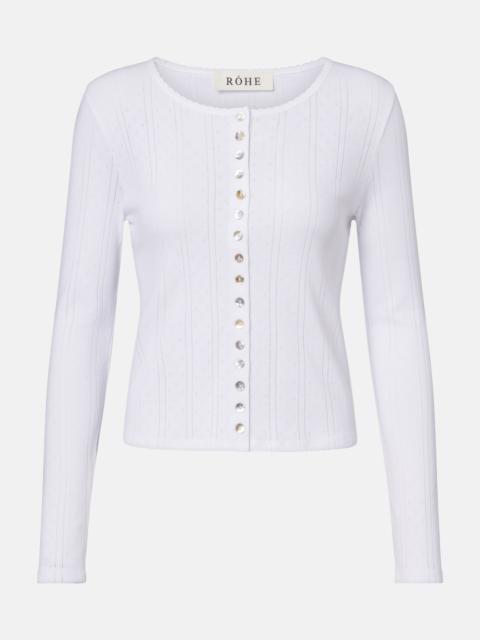 RÓHE Pointelle cotton cardigan